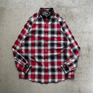 CHAPS ヘリンボーン オンブレ風 チェック ボタンダウン L/S シャツ