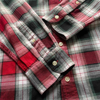 CHAPS ヘリンボーン オンブレ風 チェック ボタンダウン L/S シャツ