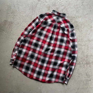 CHAPS ヘリンボーン オンブレ風 チェック ボタンダウン L/S シャツ