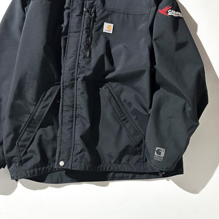 Carhartt "Storm Defender" ブラック 裏メッシュ ドローコード フーデッド ナイロン シェル ジャケット
