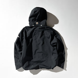 Carhartt "Storm Defender" ブラック 裏メッシュ ドローコード フーデッド ナイロン シェル ジャケット