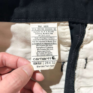 Carhartt ブラック ストレート ワーク パンツ