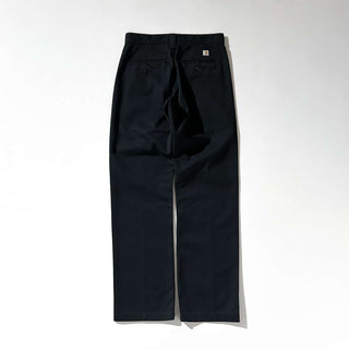 Carhartt ブラック ストレート ワーク パンツ
