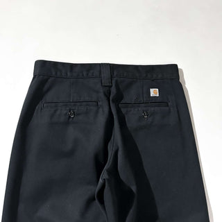 Carhartt ブラック ストレート ワーク パンツ
