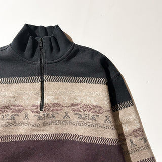 00's ネイティブパターン ハーフジップ スウェット