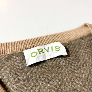 00's Orvis ヘリンボーン カシミヤ Vネック ニット セーター