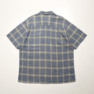 00's van heusen リネン×レーヨン チェック S/Sシャツ
