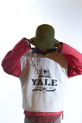 90's～ "YALE" ボロ リバースウィーブタイプ カットオフ カレッジ プリント スウェット シャツ