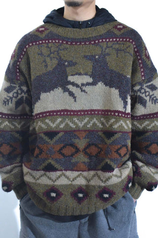 90's Timberland "HAND KNIT" ノルディック ウール ニット セーター