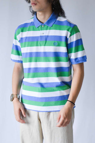 CHAPS マルチボーダー ワンポイント刺繍 S/Sポロシャツ