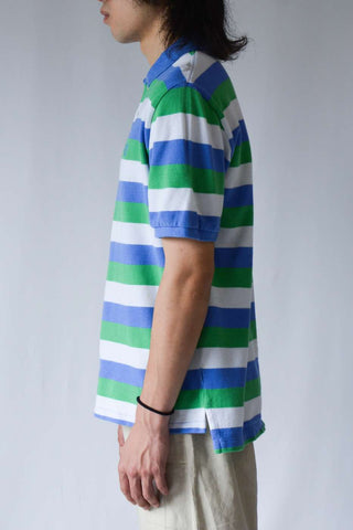 CHAPS マルチボーダー ワンポイント刺繍 S/Sポロシャツ