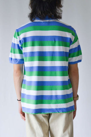 CHAPS マルチボーダー ワンポイント刺繍 S/Sポロシャツ