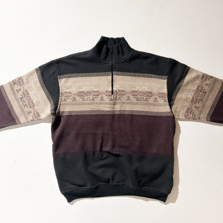 00's ネイティブパターン ハーフジップ スウェット