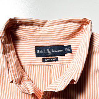 古着  Ralph Lauren ストライプ L/Sシャツ(オレンジ)