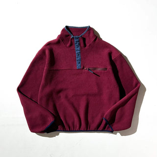 80's～90's "made in USA" EMS バーガンディ ナイロン前立て スナップTタイプ フリース ジャケット