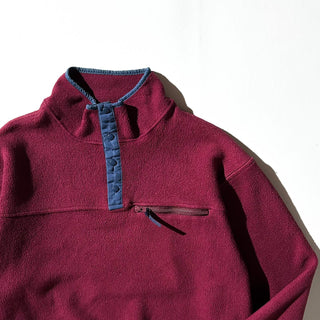 80's～90's "made in USA" EMS バーガンディ ナイロン前立て スナップTタイプ フリース ジャケット