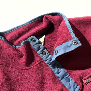 80's～90's "made in USA" EMS バーガンディ ナイロン前立て スナップTタイプ フリース ジャケット