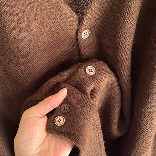 70's IZOD LACOSTE "ORLON ACRYL" ブラウン ニット カーディガン