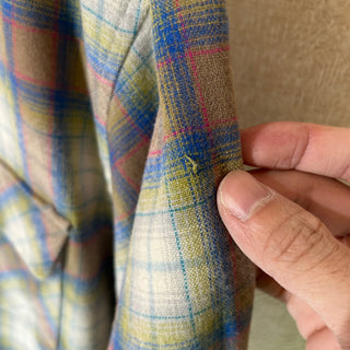 00's PENDLETON イエロー×ブルー オープンカラー チェック L/S シャツ