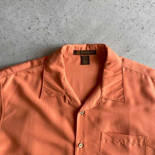 HARRITON チェック レーヨン オープンカラー S/S シャツ