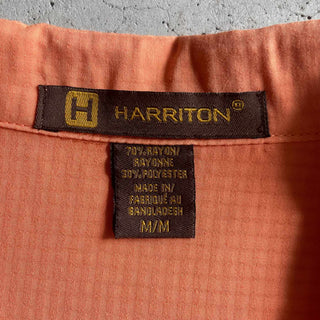 HARRITON チェック レーヨン オープンカラー S/S シャツ