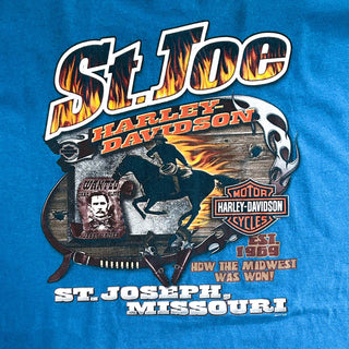 Harley-Davidson "St.Joe" 両面プリント Tシャツ(スカイブルー)