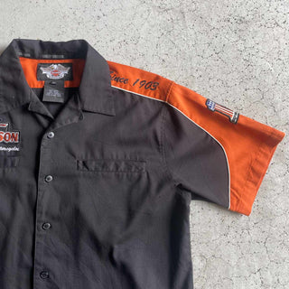00's Harley-Davidson コットン オープンカラー S/S シャツ