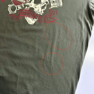 Harley-Davidson "髑髏" プリント Tシャツ(オリーブ)