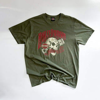 Harley-Davidson "髑髏" プリント Tシャツ(オリーブ)