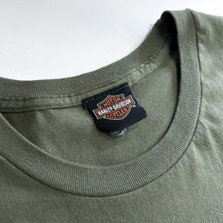 Harley-Davidson "髑髏" プリント Tシャツ(オリーブ)