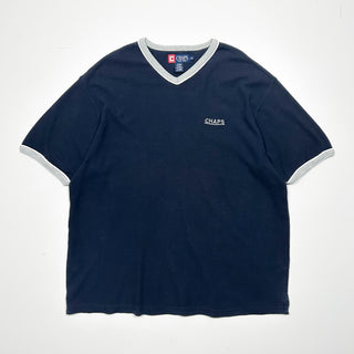 CHAPS ワッフル生地 ネイビー Vネック Tシャツ