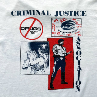90's "made in USA" SCREENSTARS "CRIMINAL JUSTICE" 両面プリント Tシャツ