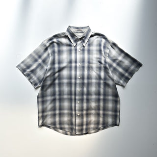 00's Munsingwear オンブレ風 チェック ボタンダウン S/Sシャツ