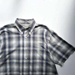 00's Munsingwear オンブレ風 チェック ボタンダウン S/Sシャツ