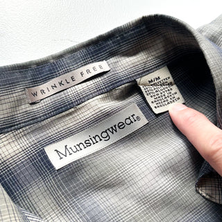 00's Munsingwear オンブレ風 チェック ボタンダウン S/Sシャツ