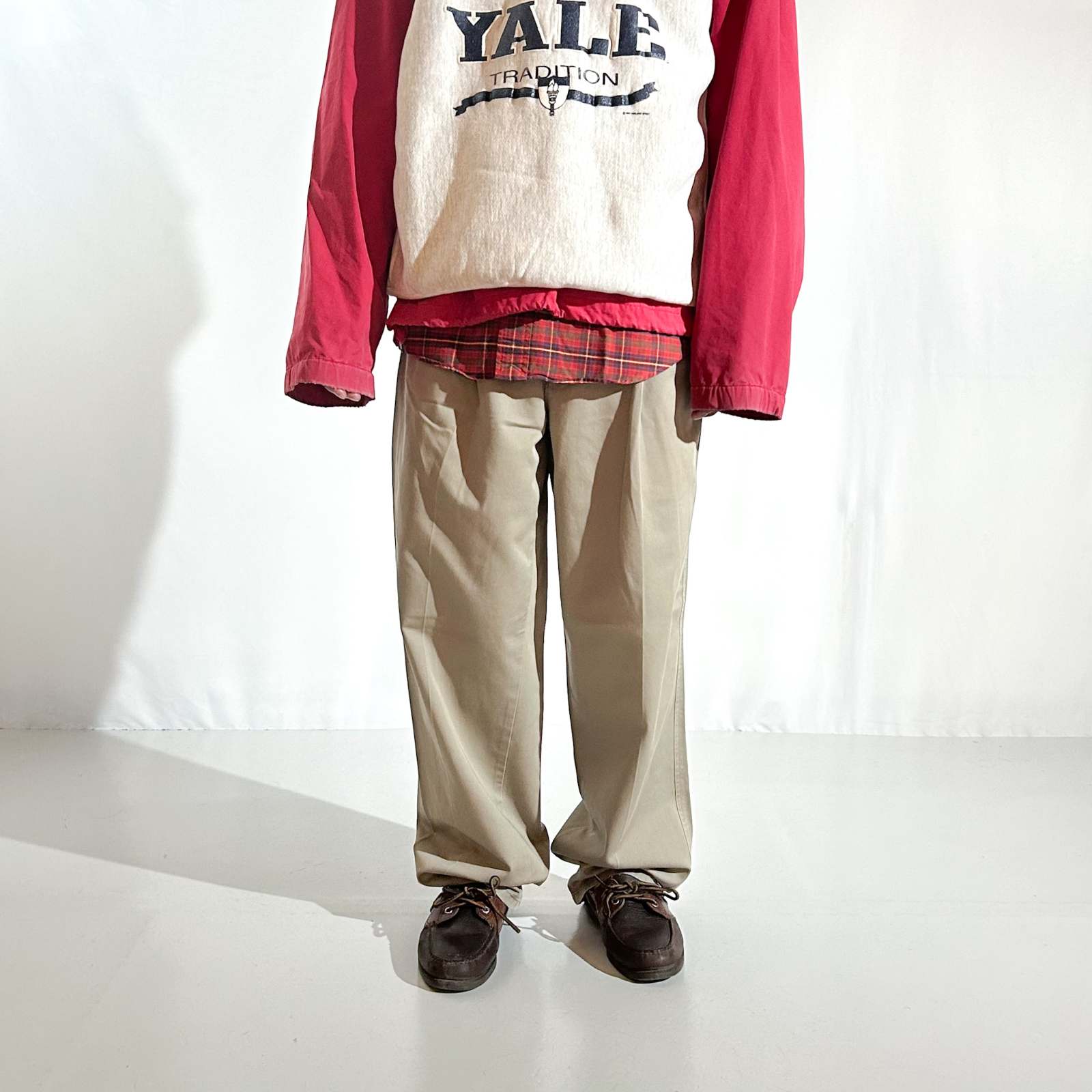90's~ Calvin Klein Khakis カーキ 2タック チノ パンツ