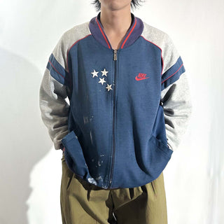 80's NIKE ペンキ ボロ フルジップ ブルゾンタイプ スウェット シャツ