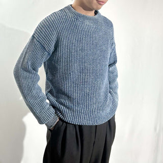 90's～ "made in USA" LE TIGRE インディゴ コットン ニット セーター