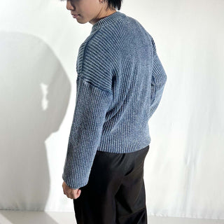 90's～ "made in USA" LE TIGRE インディゴ コットン ニット セーター