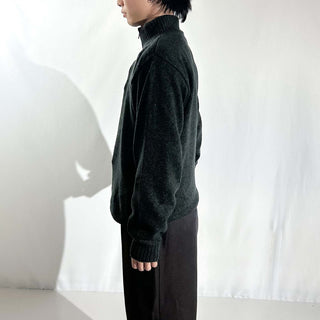 90's～ Oscar de la Renta メランジ コットン ハーフジップ ニット セーター