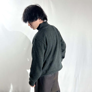 90's～ Oscar de la Renta メランジ コットン ハーフジップ ニット セーター