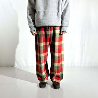 00's L.L.Bean マルチチェック ドローコード ワイド パジャマ パンツ