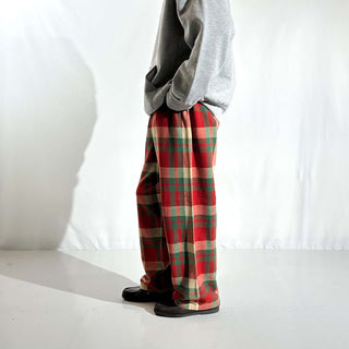 00's L.L.Bean マルチチェック ドローコード ワイド パジャマ パンツ