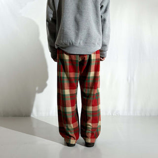 00's L.L.Bean マルチチェック ドローコード ワイド パジャマ パンツ