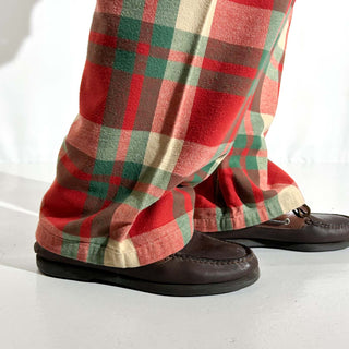 00's L.L.Bean マルチチェック ドローコード ワイド パジャマ パンツ