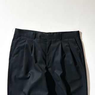 00's PURE DIAMOND APPAREL ブラック "極太" ギャング ワイド スラックス