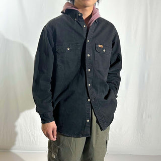 90's～ "made in USA" Carhartt ブラックデニム L/Sシャツ