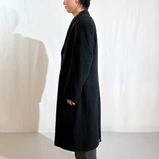 90's～ "made in England" burakku カシミア混 メルトン ウール チェスター コート