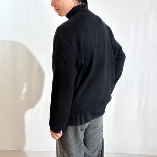90's～ OLD Ralph Lauren "EXCLUSIVE OF DECORATION" ブラック ハーフジップ ニット セーター
