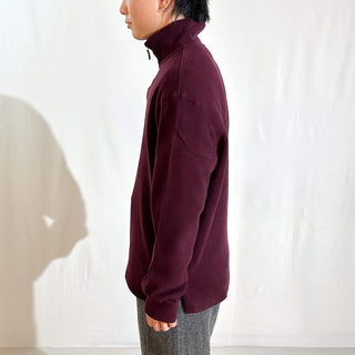 90's～ OLD Ralph Lauren ワインレッド ハーフジップ ニット セーター